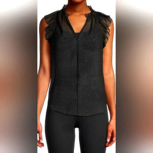 Michael Kors NWT Sheer Gold Polkadot Top